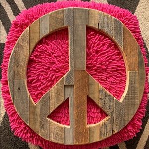 Handmade reclaimed wood peace sign